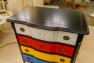 Оригинальный высокий комод с разноцветными ящиками Rafael   - фото