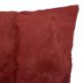 Пушистая декоративная наволочка из натурального меха красного цвета   - фото