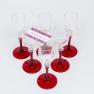 Набор из 6-ти бокалов для крепких напитков на красных ножках Villa Grazia  - фото