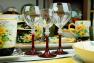 Набор из 6-ти бокалов для крепких напитков на красных ножках Villa Grazia  - фото