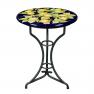 Небольшой кофейный столик из вулканического камня с изображением лимонов Limoni Fondo Blu Grandi Maioliche Ficola  - фото