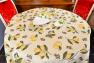 Круглая гобеленовая скатерть с ярким растительным узором "Лимоны" Emilia Arredamento  - фото