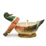 Вместительная супница с ложкой "Утка" из яркой керамики ручной работы Ceramiche Bravo  - фото