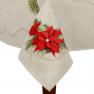 Прямоугольная белая скатерть с красными цветами "Рождественский ноктюрн" Villa Grazia  - фото