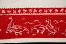 Гобеленовая скатерть в красно-белых тонах с изображением птиц "Уточки" Emilia Arredamento  - фото