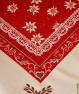 Яркая гобеленовая скатерть с цветами пуансетии "Рождество в шале" Emilia Arredamento  - фото