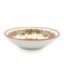 Суповая тарелка с красочным изображением шишек и падуба "Зимний букет" Villa Grazia  - фото