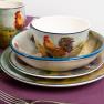 Набор из 4-х керамических тарелок для супа "Петух на лужайке" Certified International  - фото