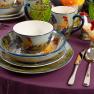 Столовый сервиз с суповыми тарелками на 4 персоны 12 предметов "Петух на лужайке" Certified International  - фото