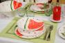 Тарелка для супа с изображением арбуза "Фруктовый коктейль" Villa Grazia  - фото