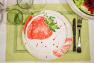 Тарелка десертная с рисунком клубники "Фруктовый коктейль" Villa Grazia  - фото