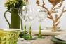 Набор из 6-ти бокалов для крепких напитков на зеленых ножках Villa Grazia  - фото
