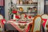 Прямоугольная гобеленовая скатерть с люрексом "Рождественские свечи" Villa Grazia Premium  - фото