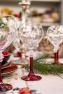 Набор бокалов для вина на красной ножке Villa Grazia, 6 шт  - фото
