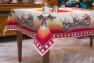 Гобеленовая праздничная скатерть с упряжками Санты "Путешествие в сказку" Emilia Arredamento  - фото