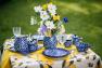 Баночка для меда с росписью из синих цветов "Стрекоза" Керамика Артистична  - фото