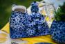 Баночка для меда с росписью из синих цветов "Стрекоза" Керамика Артистична  - фото