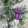 Набор ёлочных игрушек в виде фиолетовых грибочков EDG 8 шт.  - фото