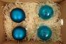 Набор из 4-х стеклянных синих шаров EDG  - фото