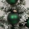 Набор из 6-ти стеклянных зеленых шаров на елку EDG  - фото