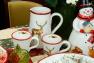 Чашка чайная с красным кантом и изображением елочки "Новогодняя красавица" Villa Grazia  - фото