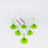 Набор бокалов на зеленых ножках для воды Villa Grazia, 6 шт  - фото