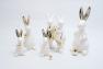 Две статуэтки пасхальных кроликов из серии керамики Golden shine HOFF Interieur  - фото