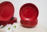 Набор суповых тарелок из красной керамики Ritmo 6 шт. Comtesse Milano  - фото