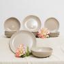 Набор обеденных тарелок из коллекции бежевой керамики Ritmo, 6 шт. Comtesse Milano  - фото