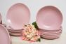 Столовый сервиз розовой керамики на 6 персон Comtesse Milano  - фото