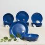 Тарелки обеденные синие, набор 6 шт. Ritmo Comtesse Milano  - фото