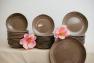 Набор десертных тарелок из серо-коричневой керамики Ritmo 6 шт. Comtesse Milano  - фото