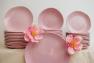Столовый сервиз керамики розового цвета на 12 персон Comtesse Milano  - фото