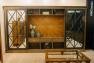 Библиотека с секцией под телевизор и зеркальными дверями-трансформерами Baviera AM Classic  - фото
