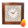 Керамические часы с ручной росписью в деревянной оправе L´Antica Deruta  - фото