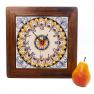 Часы квадратные с керамическим циферблатом в деревянной раме L´Antica Deruta  - фото