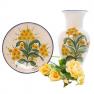 Классическая ваза Satureria из керамики с растительным рисунком «Ботаника» L´Antica Deruta  - фото