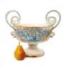 Керамическая позолоченная ваза в форме чаши с витыми ручками Oro Antico L´Antica Deruta  - фото