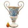 Керамическая ваза в форме большого кубка с витыми ручками Oro Antico L´Antica Deruta  - фото