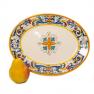 Настенная тарелка овальной формы с ручной росписью Ricco L´Antica Deruta  - фото