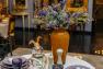 Высокая ваза из цветного стекла янтарного цвета Fiore Comtesse Milano  - фото