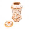 Керамическая ваза, емкость с крышкой, украшенная рельефной росписью, Scalfito L´Antica Deruta  - фото