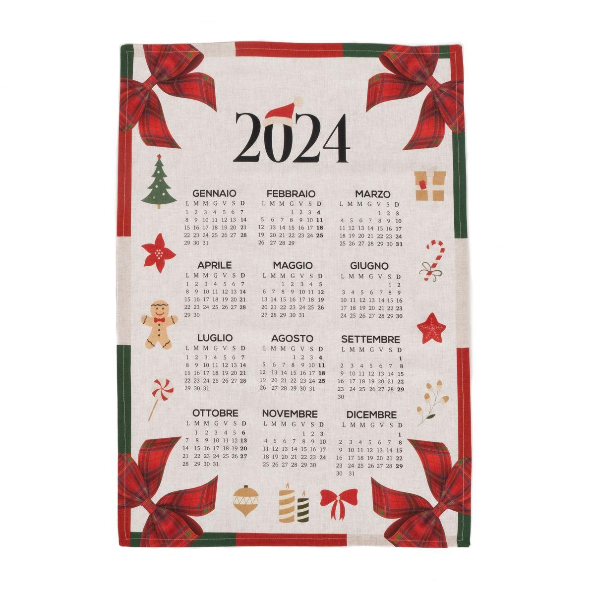Кухонний бавовняний рушник Calendario 2024