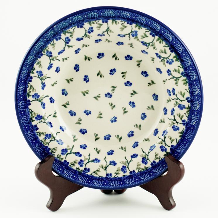 Тарілка для супу з синім орнаментом "Літній вітерець" Кераміка Артистична - фото