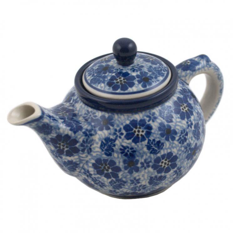 Заварник для чаю з густим синім візерунком "Стрекоза" Кераміка Артистична - фото