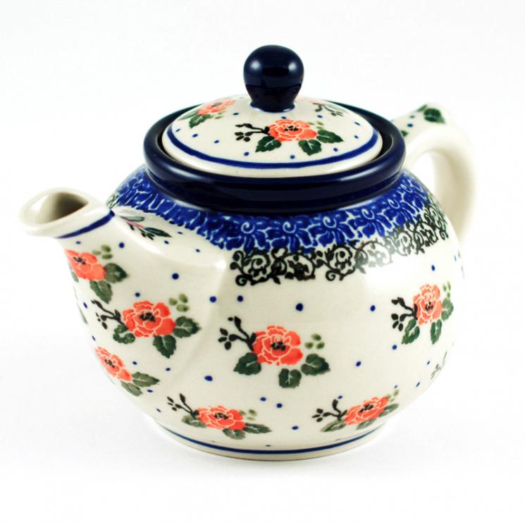 Заварник для чаю із міцної кераміки "Чайна троянда" Кераміка Артистична - фото