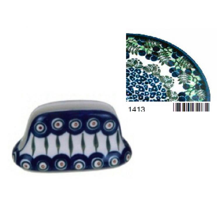 Тримач для серветок керамічний синій "Ягідна галявина"  - фото