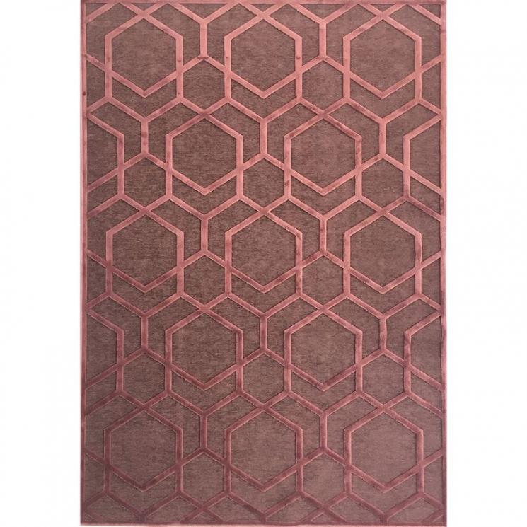 Сучасний килим із рельєфним малюнком винного кольору Farashe SL Carpet - фото