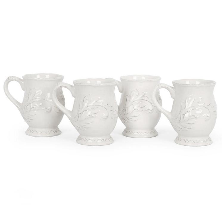 Набір керамічних чайних чашок з візерунком, 4 шт. "Флорентійська лоза" Certified International - фото