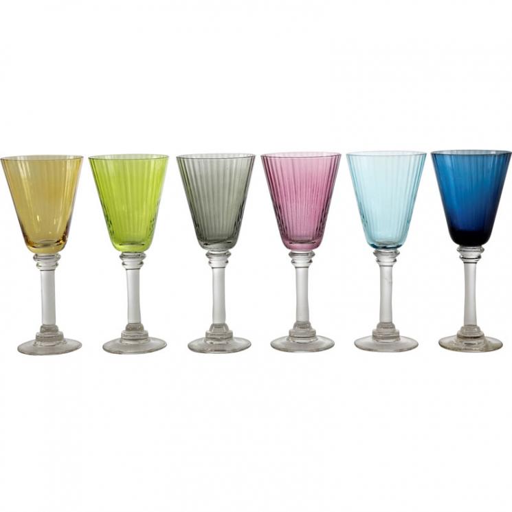 Набір бокалів із різнокольорового скла з рельєфною поверхнею Lulu, 6 шт. HOFF Interieur - фото